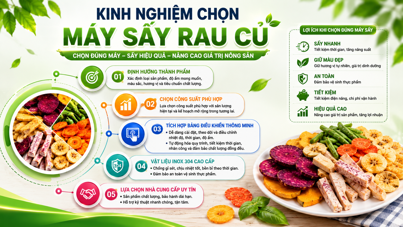 Kinh nghiệm chọn mua máy sấy rau củ công nghiệp dành cho người mới Kinh nghiệm chọn mua máy sấy rau củ công nghiệp dành cho người mới