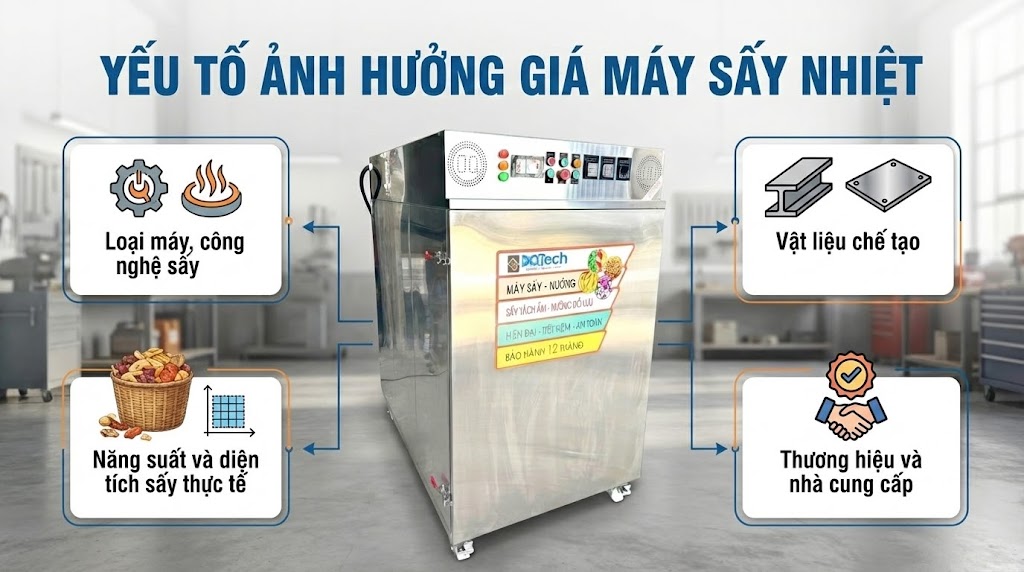 Yếu tố làm ảnh hưởng đến giá máy sấy nhiệt công nghiệp Yếu tố làm ảnh hưởng đến giá máy sấy nhiệt công nghiệp