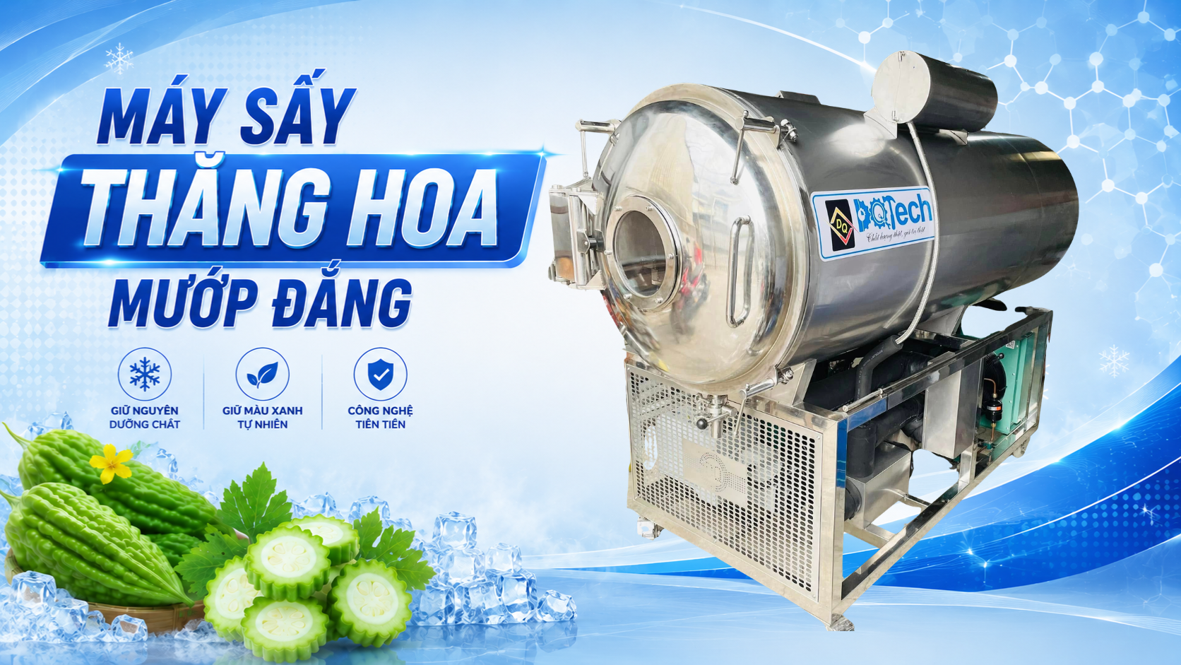 Máy sấy thăng hoa mướp đắng Máy sấy thăng hoa mướp đắng