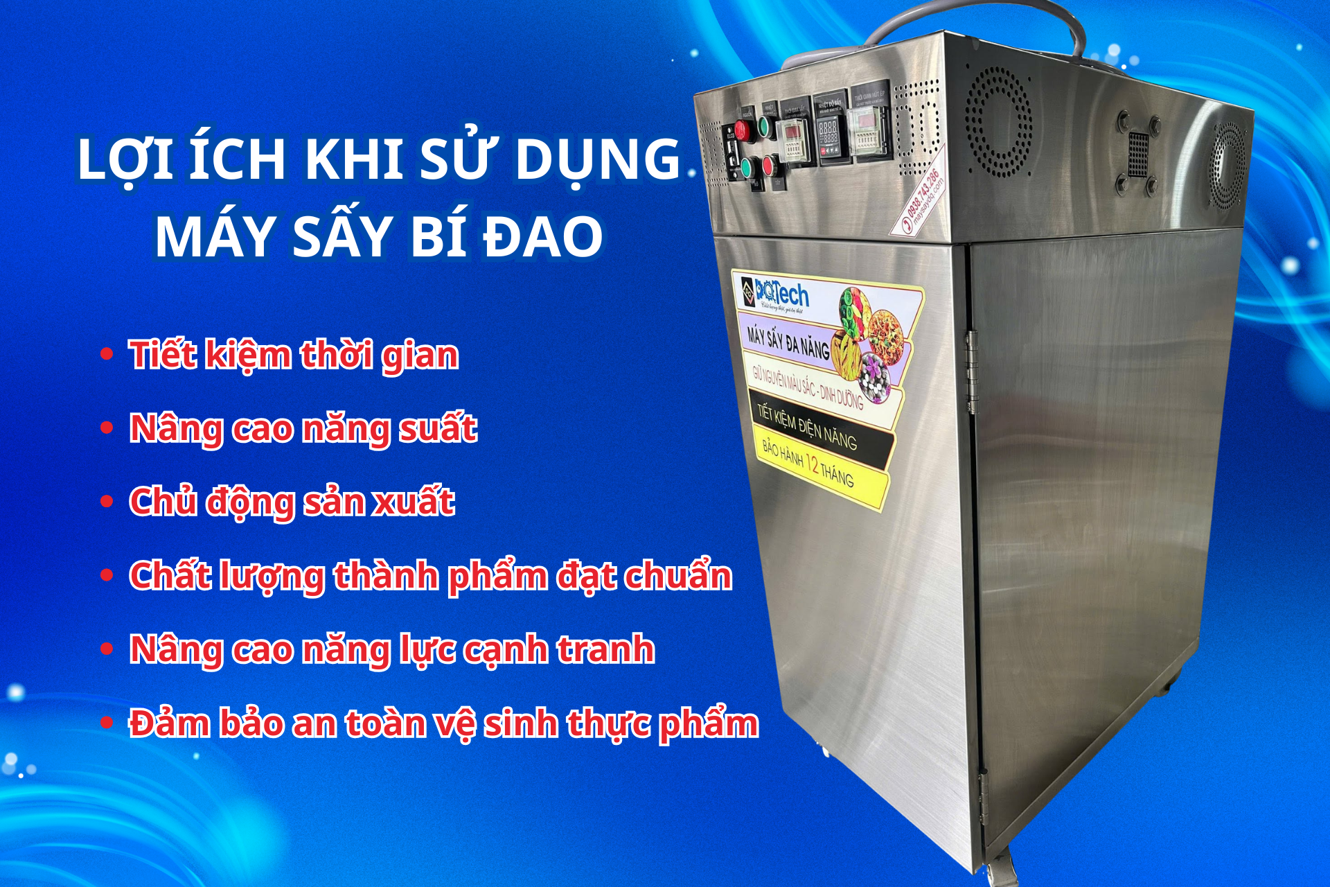 Lợi ích khi sử dụng máy sấy bí đao chuyên dụng Lợi ích khi sử dụng máy sấy bí đao chuyên dụng